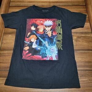 Jujutsu Kaisen Black Unisex Tee Blue Hand Action - Size Small